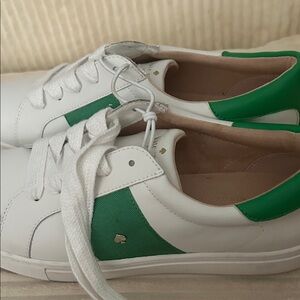 Kate Spade White and Green Sneakers